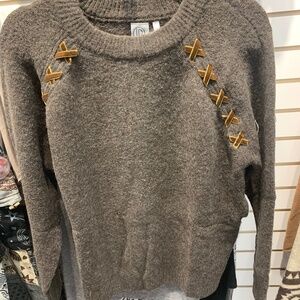 NWT Original brown sweater with X detail
